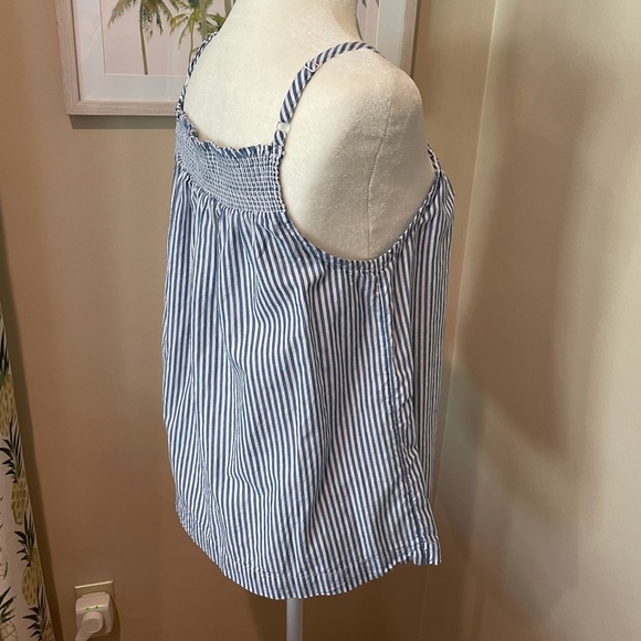 Striped Smocked Tank Top Blue White Old Navy - Picture 5 of 8